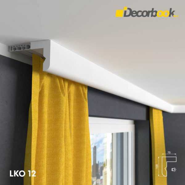 LKO12 Decor System Zabudowany karnisz z listwą LED LKO12 Decor System